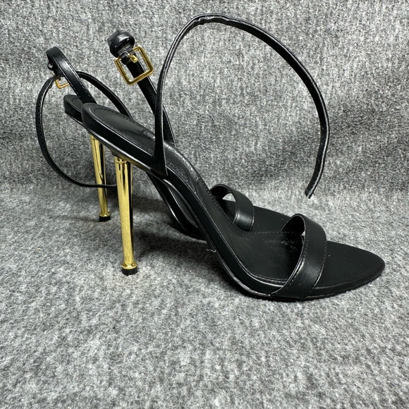 Nine West Black Heels with Gold Stiletto - Picture 4 of 6